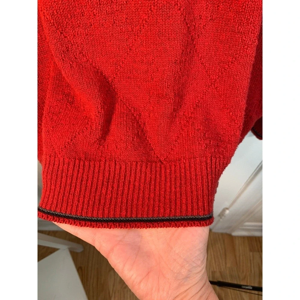 Pinnacle Vintage Crew Neck Long Sleeve Golf Grandpa Sweater‎ Made In USA Size L